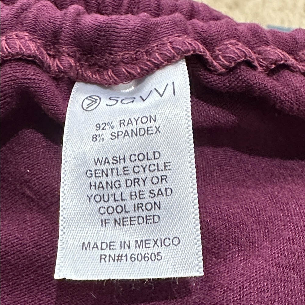 Savvi Sleeveless Burgundy Dress w/side Ruching - Picture 7 of 7